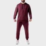 custom made men hoodies mehroon - Image 2