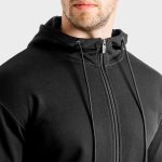 custom made men hoodies fully black - Image 3